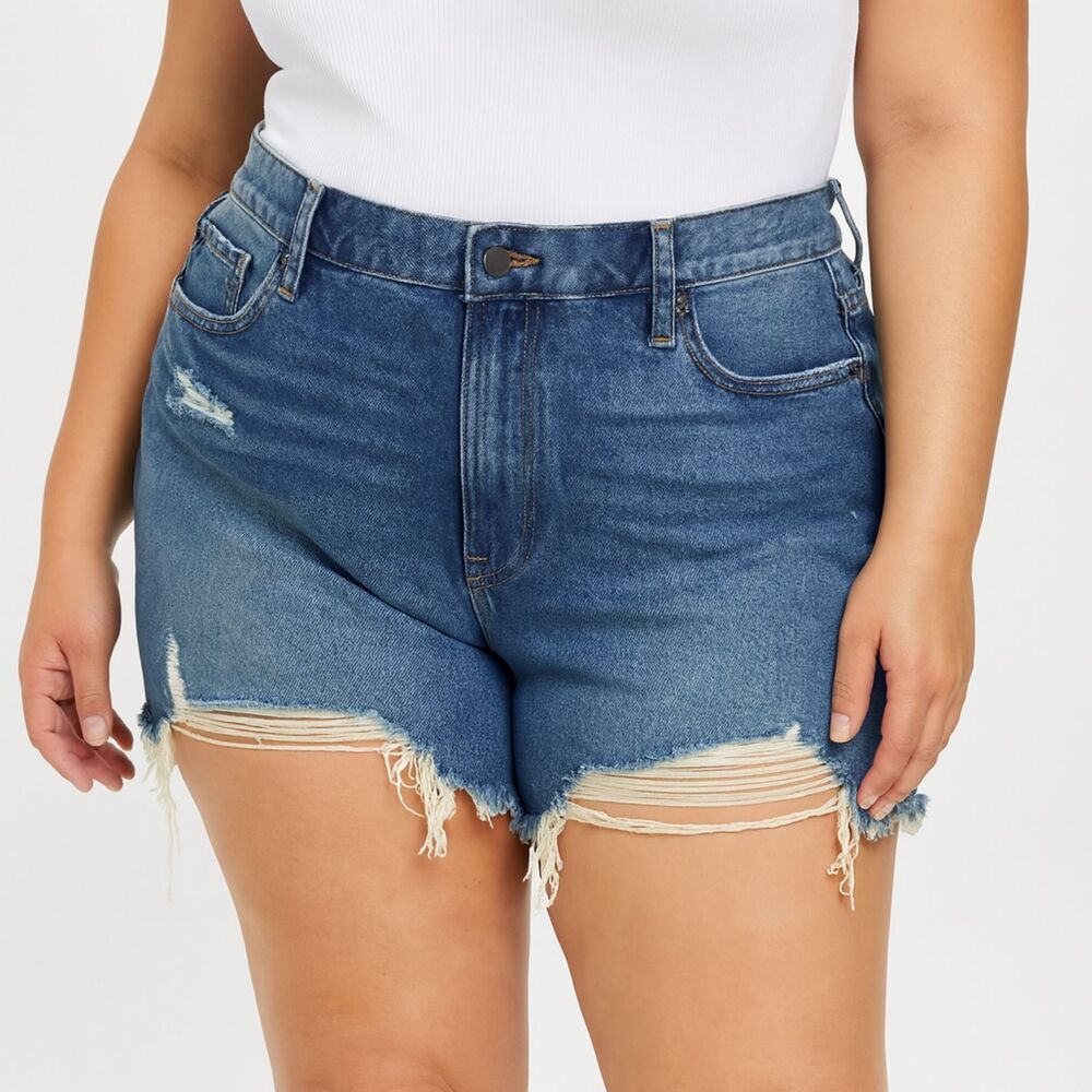 Calvin Klein Jeans Cut-off Shorts Distressed Raw Hem High Rise Blue 16